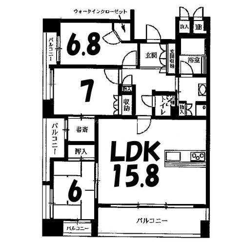 グランブルー御池高倉 間取り図