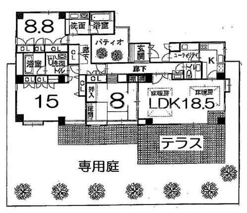 御所西マンション 間取り図