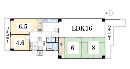 ライオンズＭ聖護院 間取り図