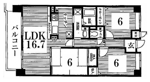 グローバル衣笠 間取り図