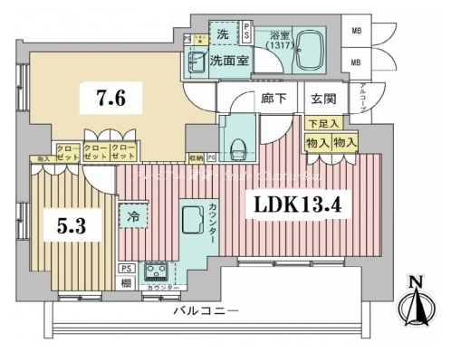 イーグルコート御池高瀬川 間取り図