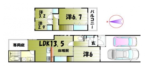北区紫竹リノベーションホーム西 間取り図