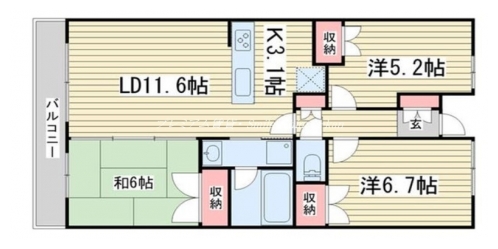 グランブルー智恵光院通 間取り図