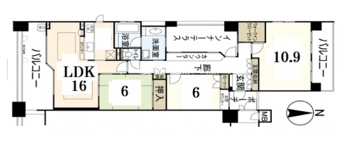 グランクール河原町二条 間取り図