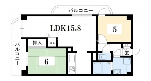 アンビエント北山通紫竹 間取り図