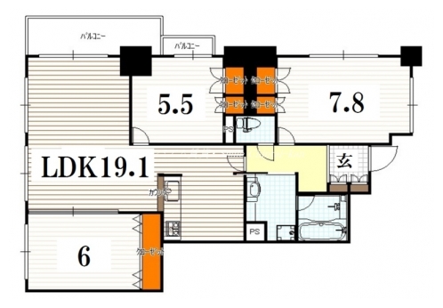 サンメゾン烏丸御池ザ・ゲート 間取り図