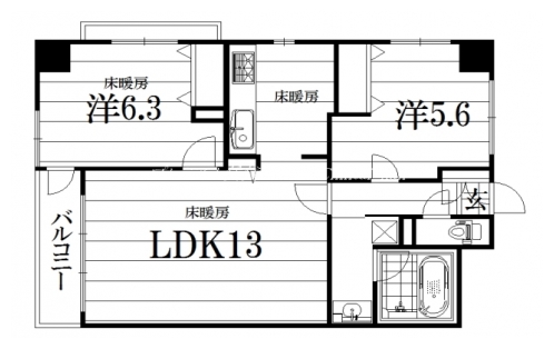 リソシエ鴨川グランディス 間取り図
