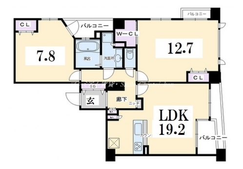 クレヴィア京都烏丸五条 間取り図