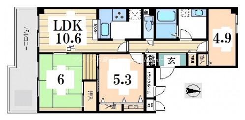 ルネ下鴨東 間取り図