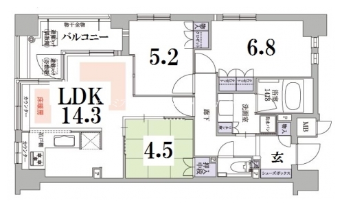 フェミネンス二条城北 間取り図