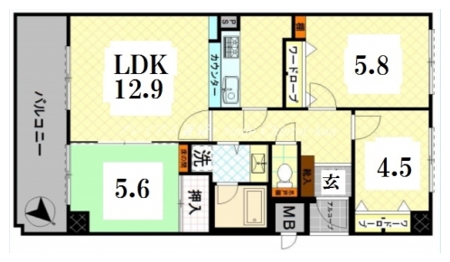 デリード北大路 間取り図