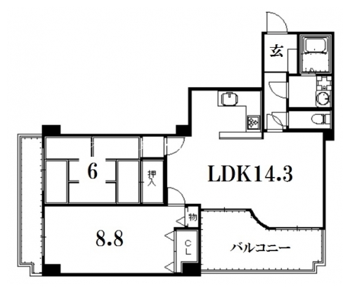 グランドムール東竹屋町 間取り図