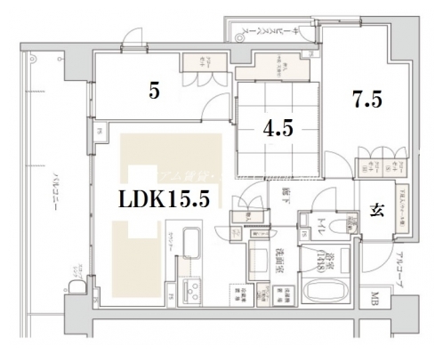 パークホームズ堺町御池 間取り図
