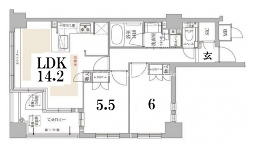 フェミネンス二条城北 間取り図