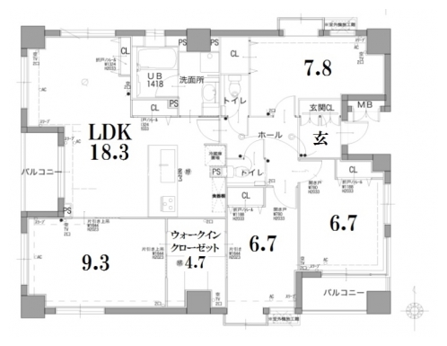 プリオーレ京都三条高倉 間取り図