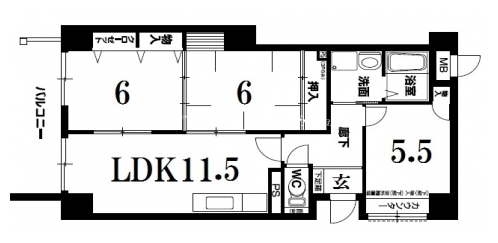 パレスコート二条 間取り図
