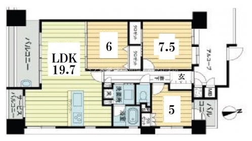 グランブルー御池高倉 間取り図