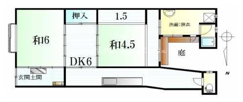 聖護院円頓美町平屋住宅（北） 間取り図