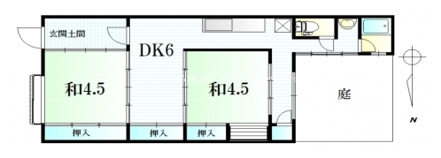 聖護院円頓美町平屋住宅（南） 間取り図