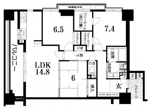 ローレルコート三条堀川 間取り図