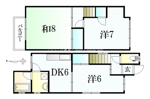 吉田下大路町貸家 間取り図