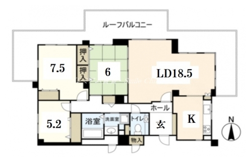 御所西パークホームズ洛楽荘 間取り図