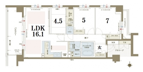 パラドール京都烏丸離宮 間取り図