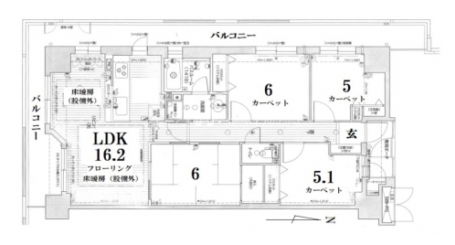 ライオンズM四条大宮ガーデンS 間取り図