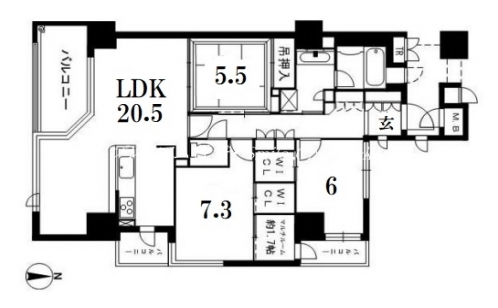 ルネ烏丸御池 間取り図
