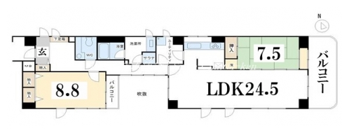 ライオンズマンション祇園小松町 間取り図