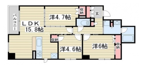 イーグルコート京都河原町鴨川シーズンズ 間取り図