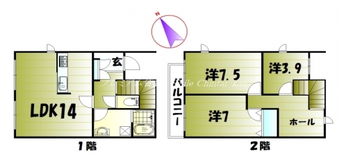 下鴨テラスハウス 間取り図