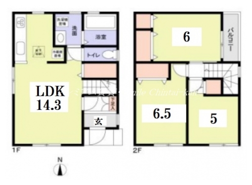 二条城北戸建 間取り図