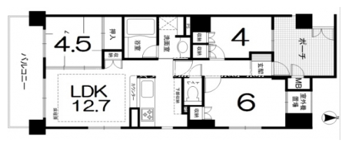 デリード北大路駅前 間取り図