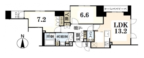 ジオ御所南 二条柳馬場 間取り図