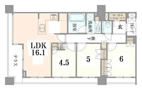 プラウド京都白川通 間取り図