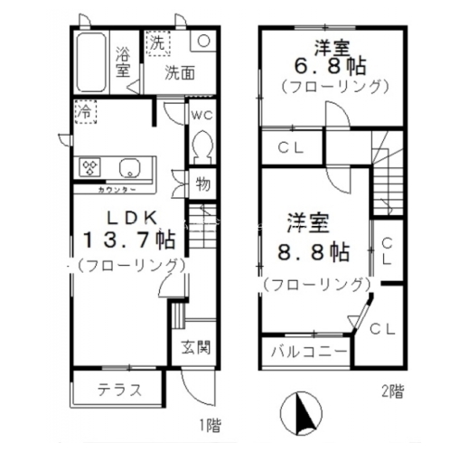 下鴨南芝住宅 間取り図