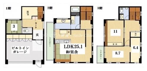 菊鉾町貸家 間取り図