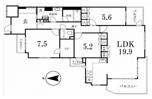 エルパークスクエア京都鴨川 間取り図