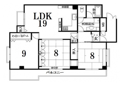 鴨東ロイヤルハイツ 間取り図