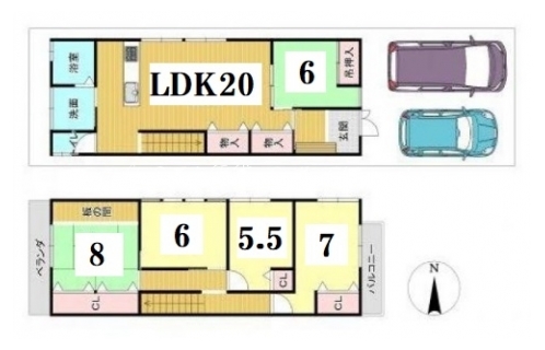 紫竹上園生町戸建 間取り図