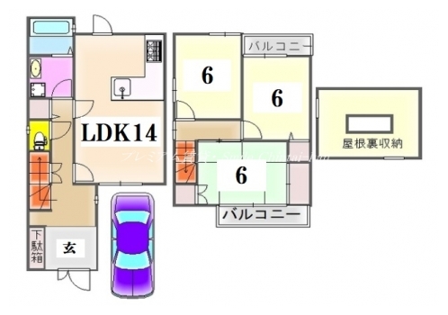 浄土寺下馬場町貸家 間取り図
