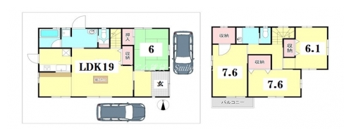 小山堀池町戸建賃貸 間取り図