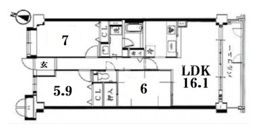 京都北白川アーバンコンフォート 間取り図