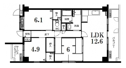 カステッロ北山 間取り図