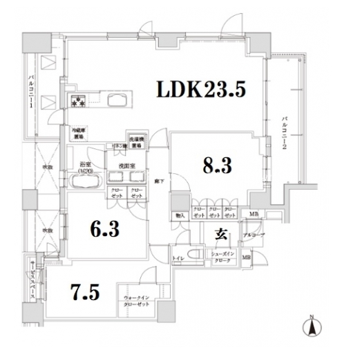 プラウド京都御所東 間取り図