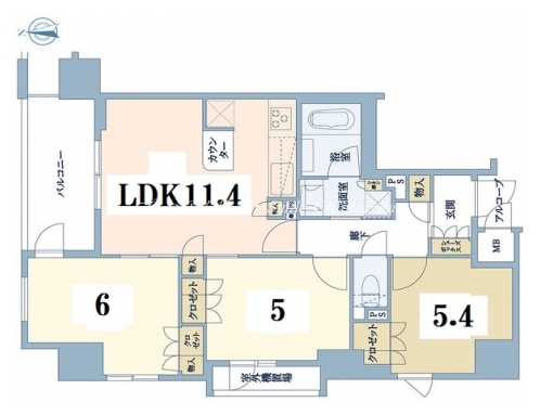 イーグルコート烏丸御池ルシエル 間取り図