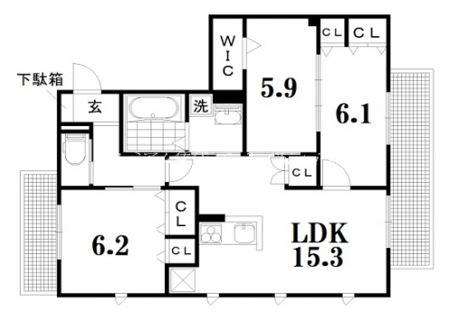 エルメゾン川端 間取り図