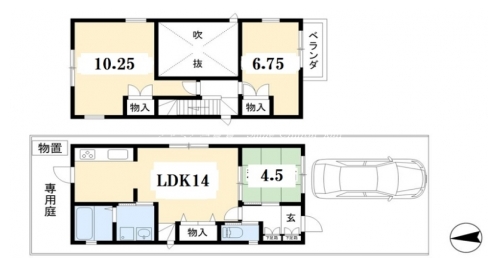下鴨北野々神町戸建 間取り図