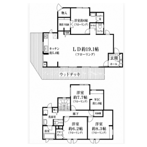 岩倉幡枝町戸建 間取り図